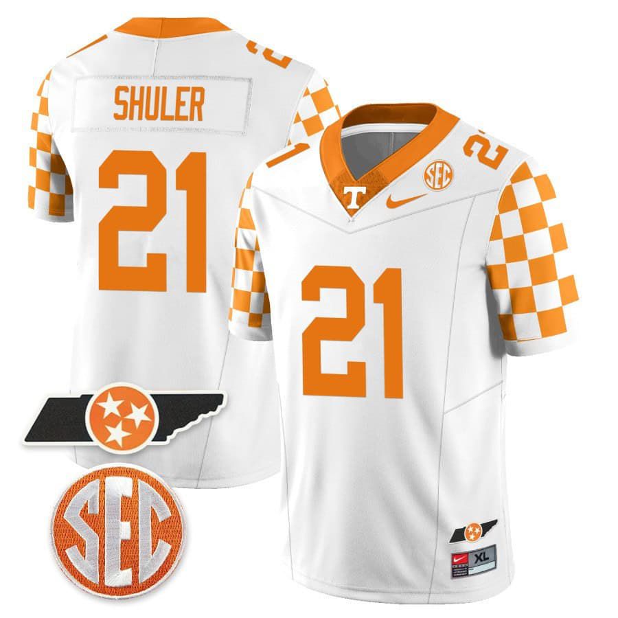 Men Tennessee Volunteers #21 Shuler White 2024 Nike Checkerboard & Alternate NCAA Jersey